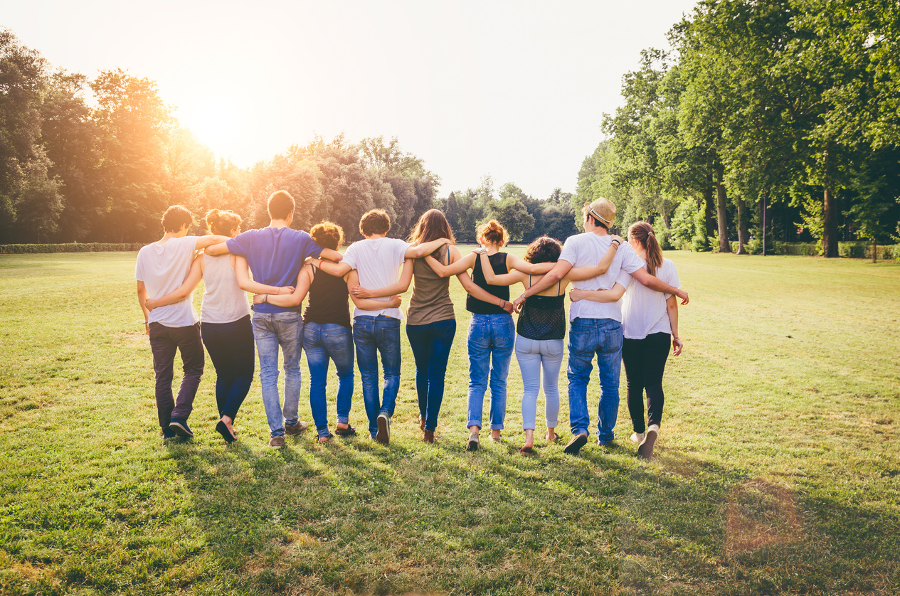 Group Of Friends Walking Together